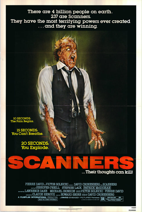 scanners 1981 one sheet poster folded