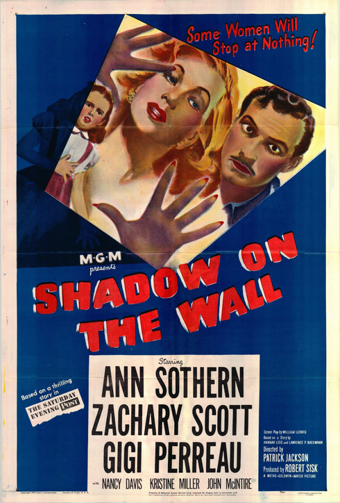 shadow on the wall 1949 one sheet poster folded
