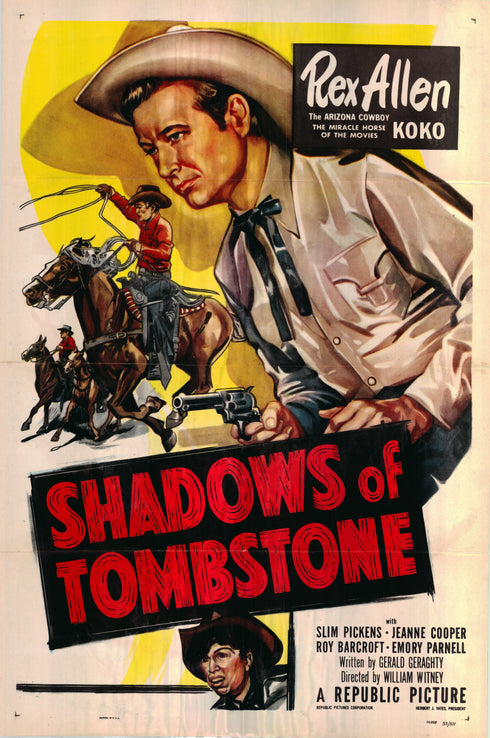 shadows of tombstone 1953 one sheet poster folded