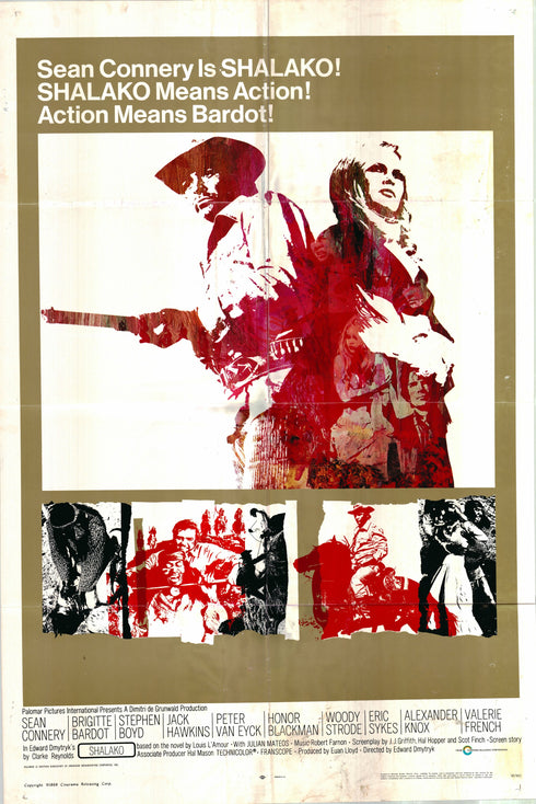 shalako 1968 one sheet poster folded