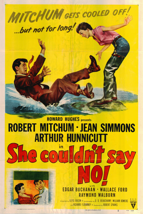 she couldn't say no 1954 one sheet poster folded