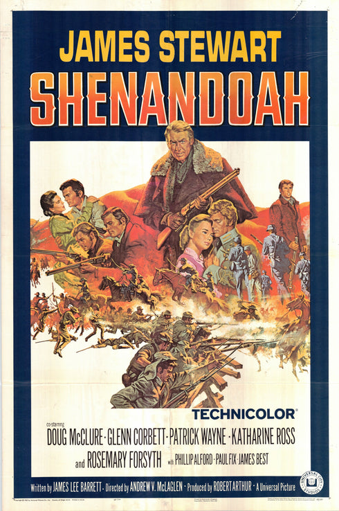 shenandoah 1965 one sheet poster folded