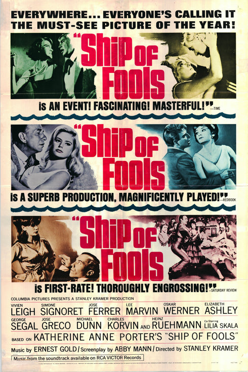 ship of fools 1965 style b one sheet poster folded