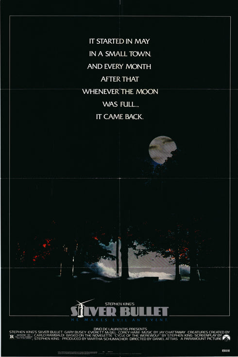 silver bullet 1985 one sheet poster folded
