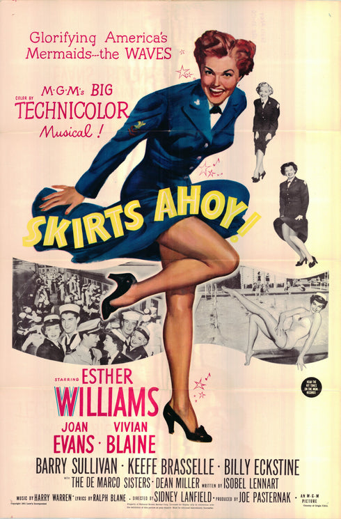 skirts ahoy 1952 one sheet poster folded