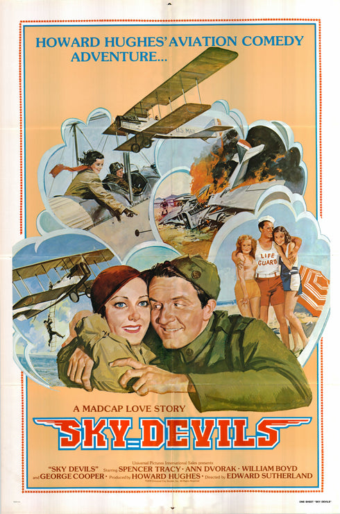 sky devils 1979R one sheet poster folded