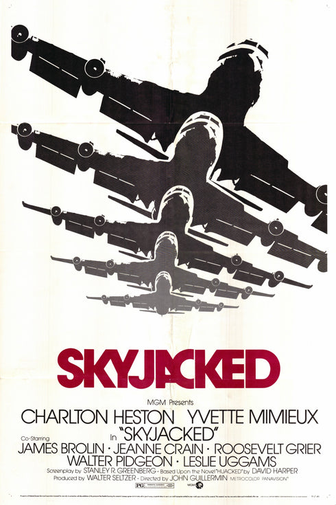 skyjacked 1972 one sheet poster folded