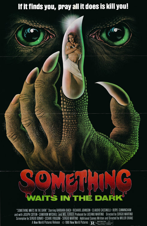 something waits in the dark 1980 one sheet poster folded