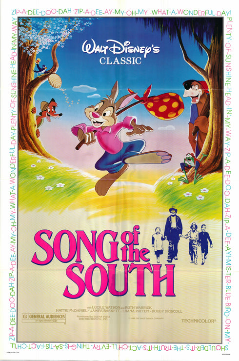 song of the south 1986 one sheet poster folded