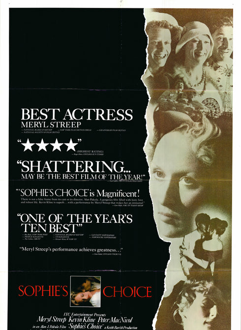 sophie's choice 1982 one sheet poster folded