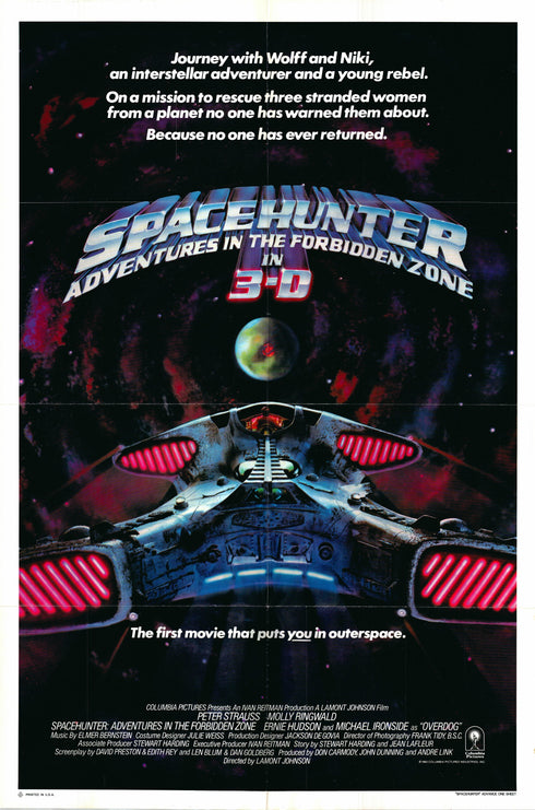 spacehunter 1983 one sheet poster folded