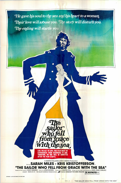 the sailor who fell from grace with the sea 1976 style b one sheet poster folded
