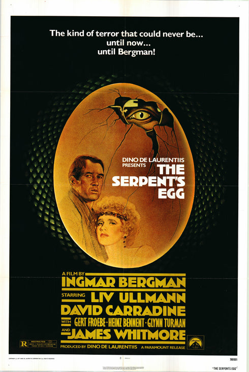 the serpent's egg 1978 one sheet poster folded