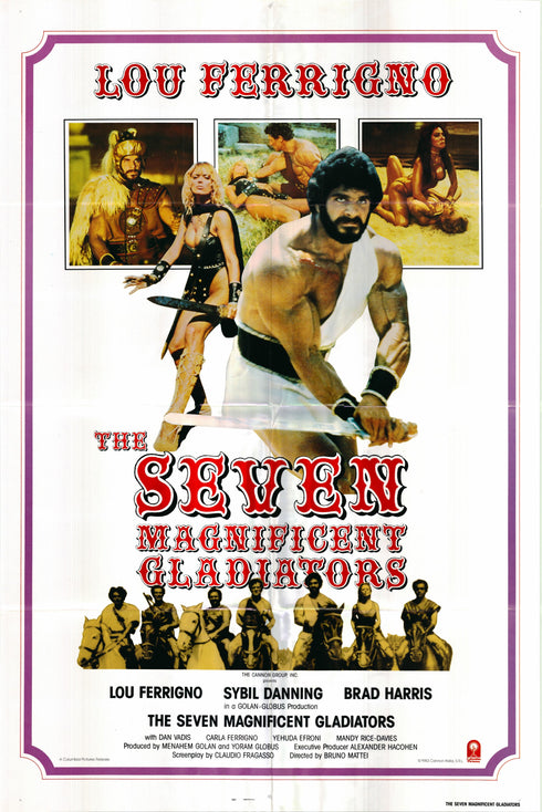 the seven magnificent gladiators 1983 one sheet poster folded