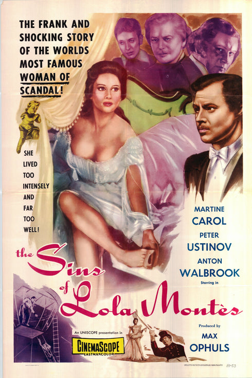 the sins of lola montes 1959 one sheet poster folded