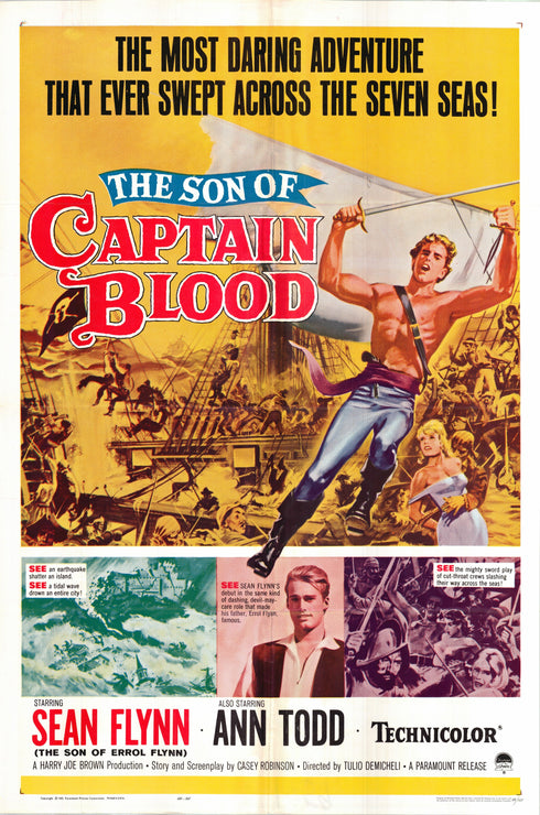 the son of captain blood 1963 one sheet poster folded