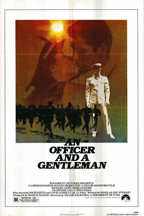 an officer and a gentleman 1982 one sheet poster folded