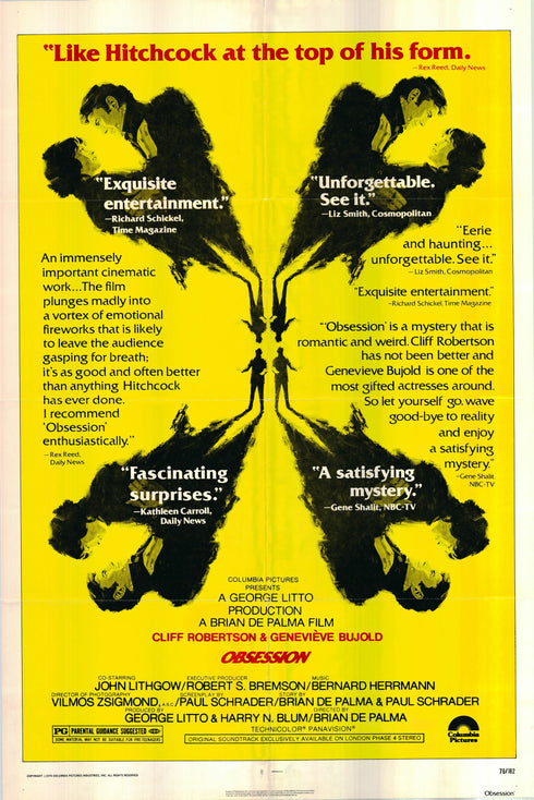 obsession 1976 one sheet poster folded