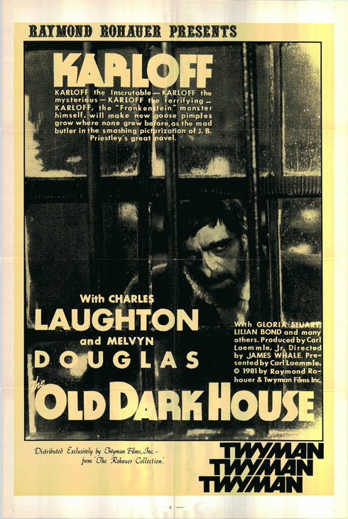 old dark house 1981R one sheet poster folded