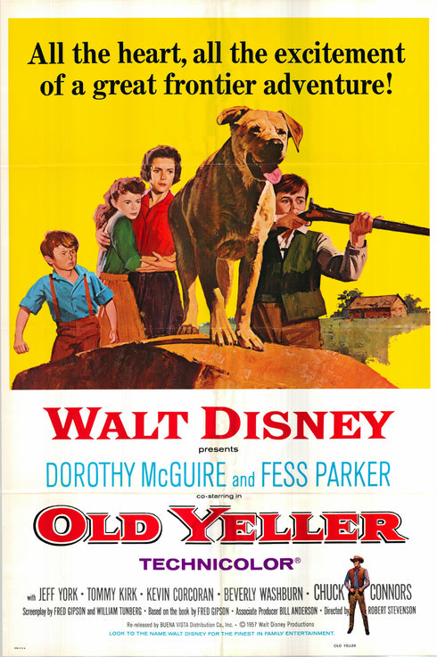 old yeller 1957R one sheet poster folded