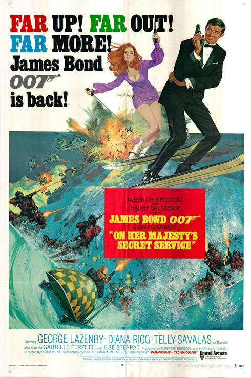 on her majesty's secret service 1970 style b one sheet poster folded