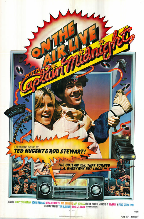on the air live with captain midnight 1978 one sheet poster folded