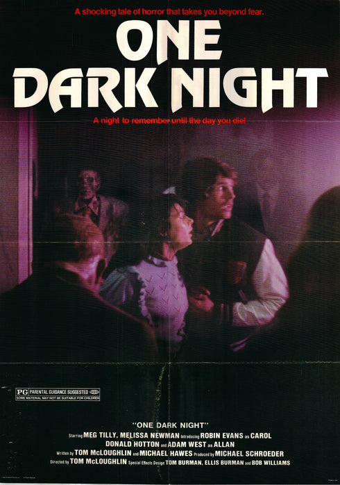 one dark night 1982 one sheet poster folded