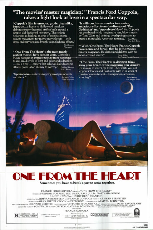 one from the heart 1982 one sheet poster folded