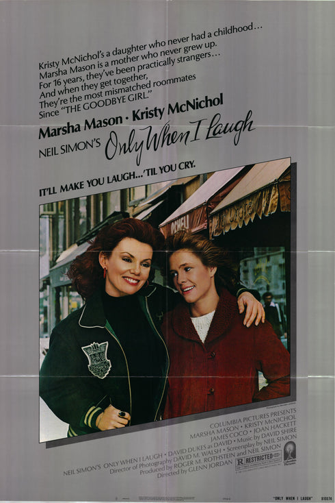 only when i laugh 1981 style b one sheet poster folded