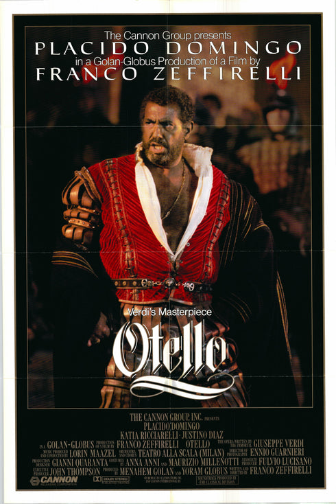 otello 1986 one sheet poster folded