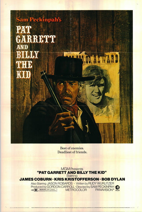 pat garrett and billy the kid 1973 one sheet poster folded