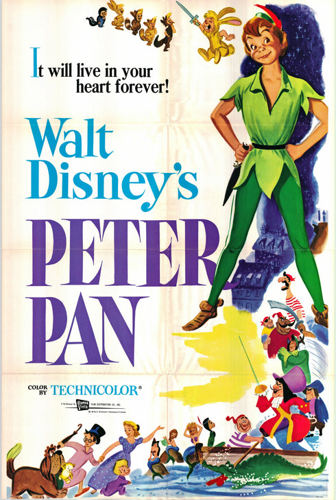 peter pan 1976R one sheet poster folded