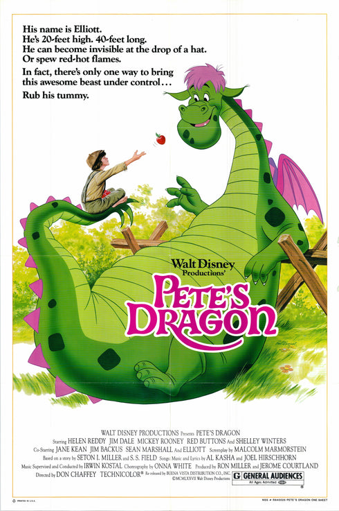 pete's dragon 1984R one sheet poster folded