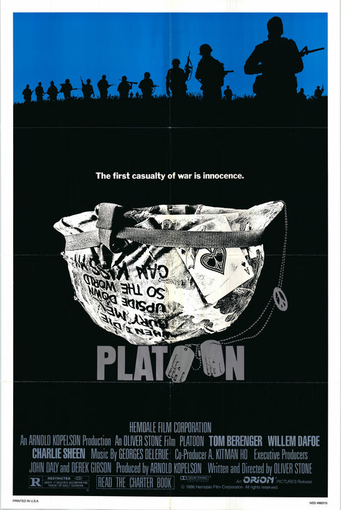 platoon 1986 one sheet poster folded