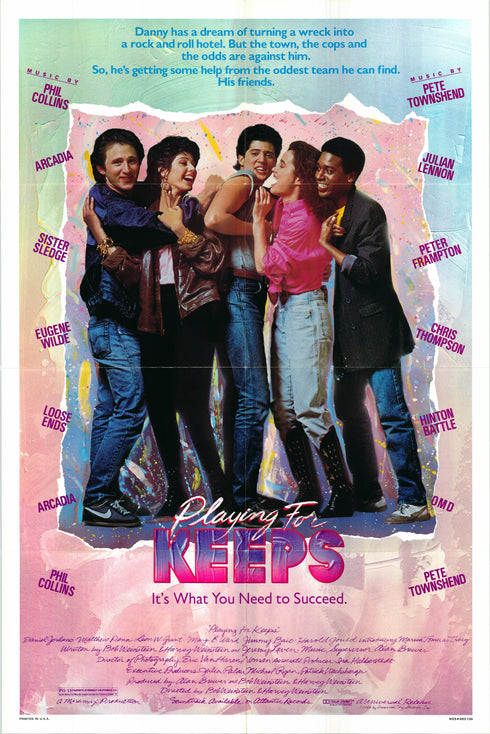 playing for keeps 1986 one sheet poster folded