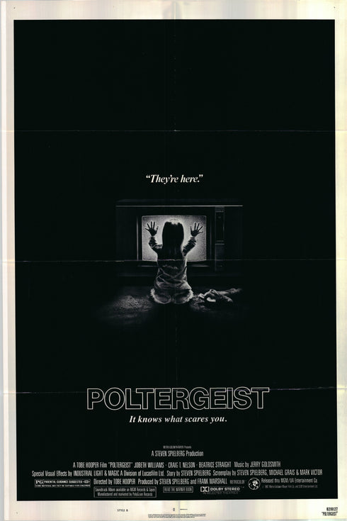 poltergeist 1982 style b one sheet poster folded