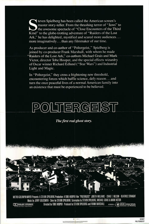 poltergeist 1982 style a one sheet poster folded