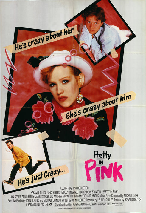 pretty in pink 1986 style b one sheet poster folded