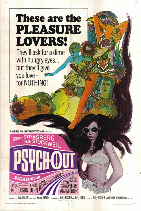 psych out 1968 one sheet poster folded