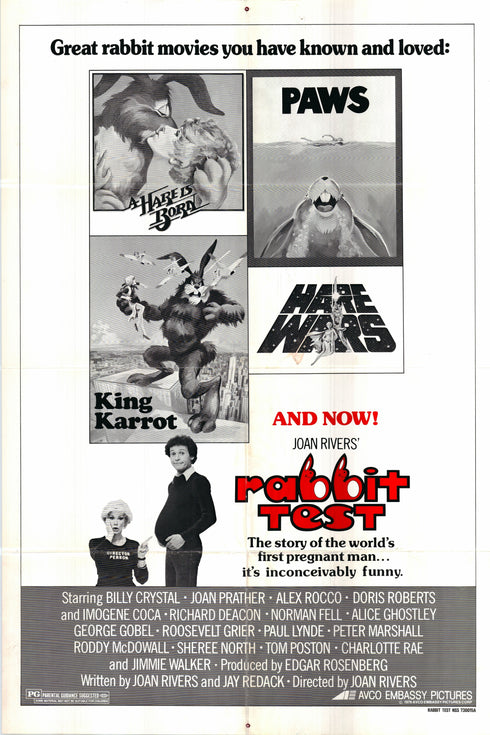 rabbit test 1978 one sheet poster folded