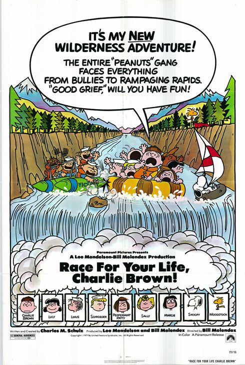 race for your life charlie brown 1977 one sheet poster folded
