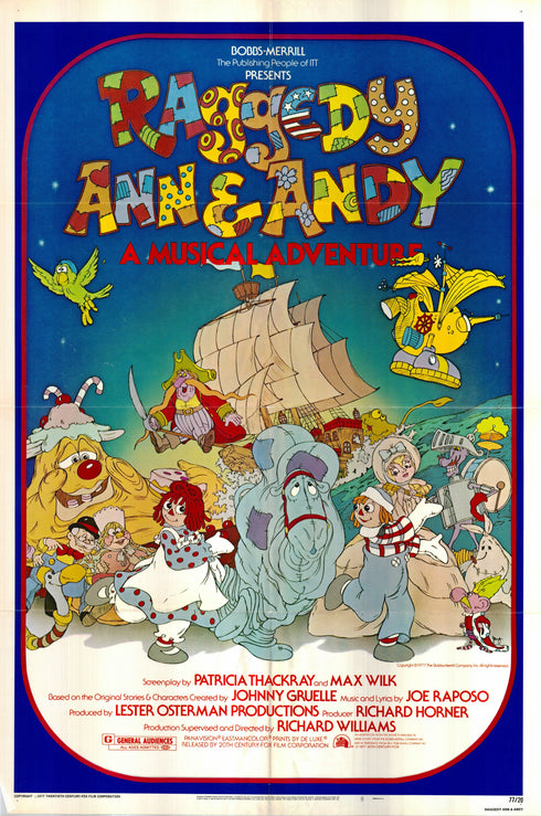 raggedy ann & andy 1977 one sheet poster folded
