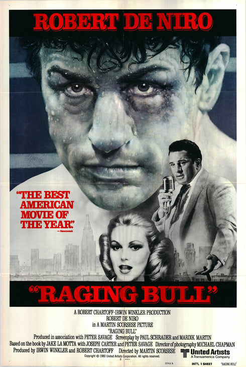 raging bull 1980 style b - international - one sheet poster folded