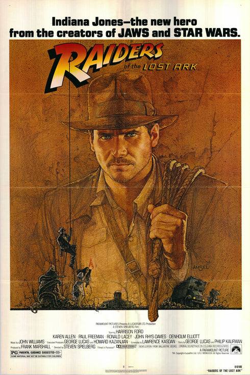 raiders of the lost ark 1981 one sheet poster folded