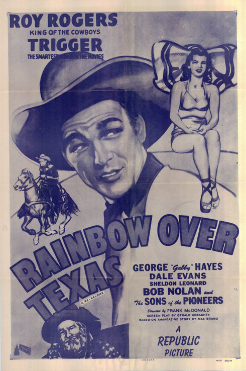 rainbow over texas 1954R one sheet poster folded