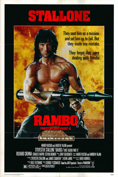 rambo ii 1985 style a one sheet poster folded