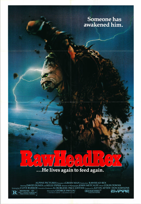 RawHead rex 1986 one sheet poster folded
