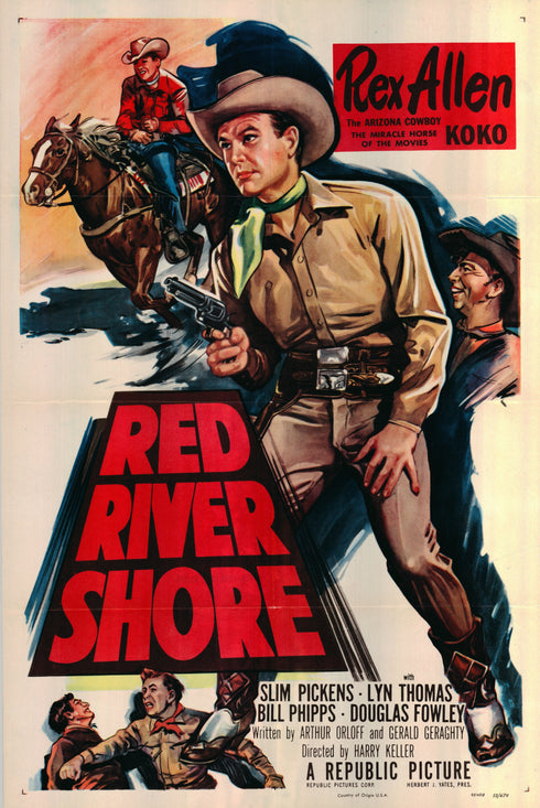 red river shore 1953 one sheet poster folded