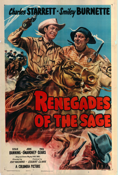 renegades of the sage 1949 one sheet poster folded