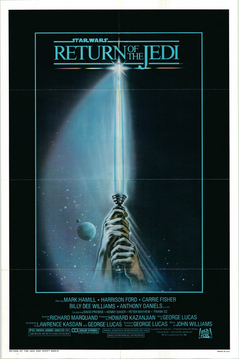 return of the jedi 1983 style a one sheet poster folded